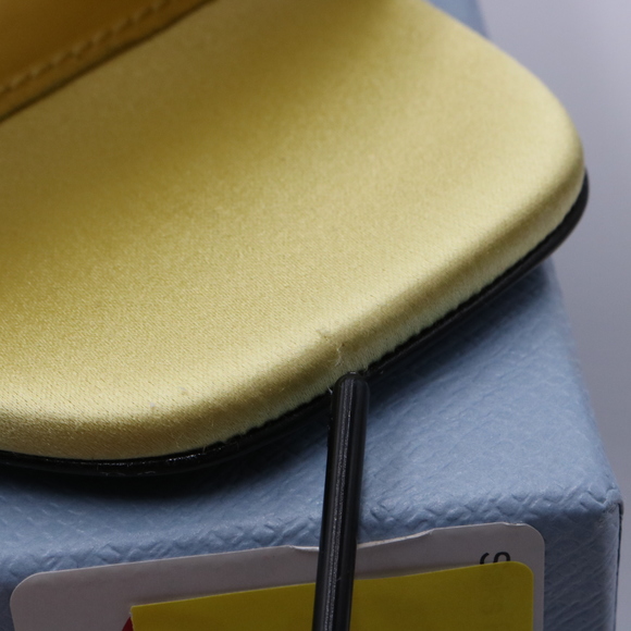 Prada 38 Yellow Crystal Strassed Ciabatte Logo Calzature Donna  Flat Slides E715 - Picture 6 of 13